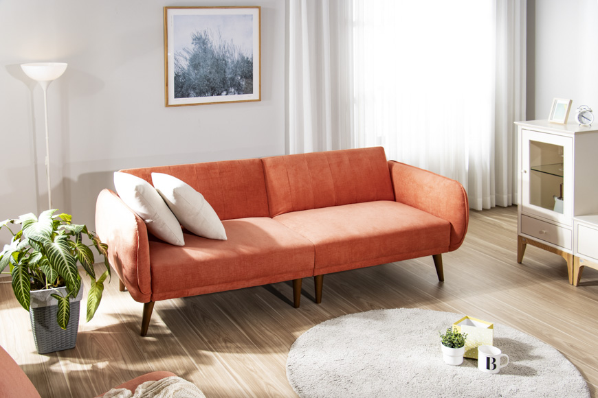 Sofa bed Dennis (màu Orange) - Jang In Furniture - Công Ty TNHH Jang In Furniture Việt Nam